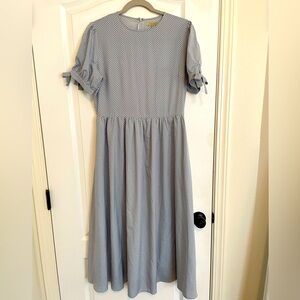 Polagram polka dot dress with tie sleeves